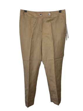Calvin Klein Modern Fit Straight Leg Chino Trousers Size 6P Linen Blend Mid-Rise